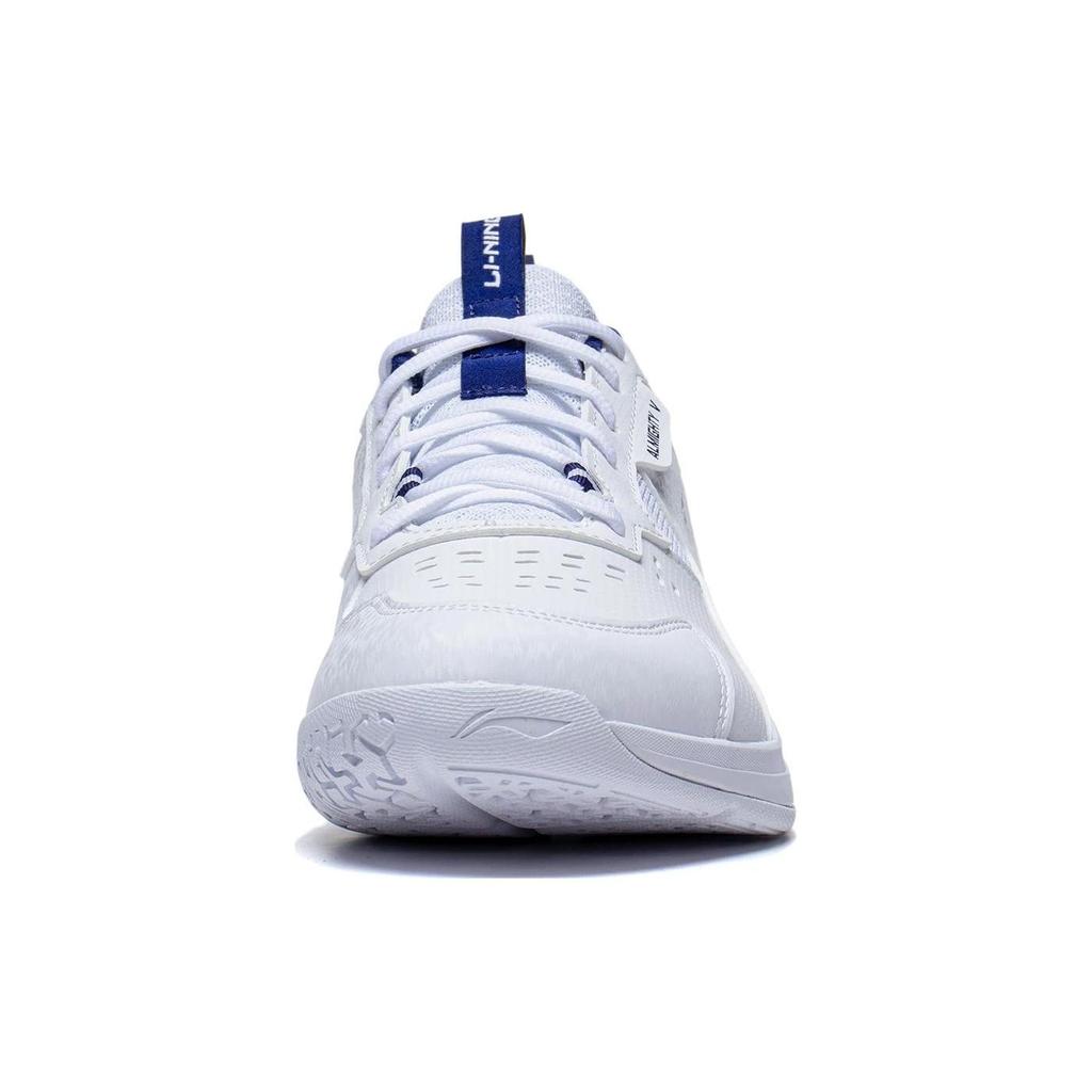 Li Ning Ace V Collection Нескользящие, износостойкие, дышащие низкие бадминтонные кроссовки Унисекс Белый Синий AYTT001-3