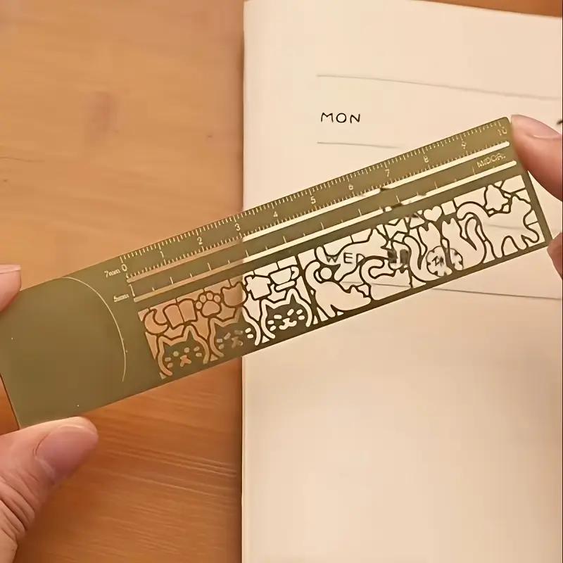 1 шт. Многофункциональный кошачий шаблон, ручной справочник, линейка, линейка, узор котенка, двусторонняя закладка и линейка