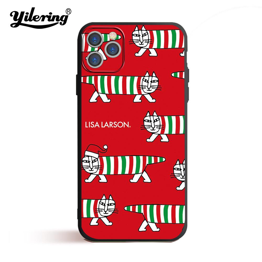 Fashion Lisa Larson Soft Black Phone Case for iPhone 11 12 13 Pro XS MAX 8 7 6 6S Plus X 5S SE 2020 XR 12 Mini Phone Case Cover