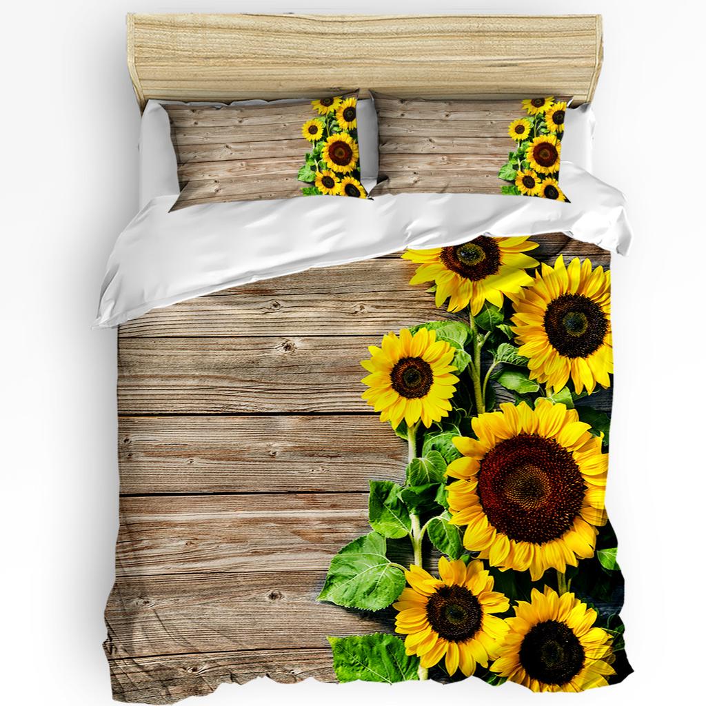 Nature Bedding Set For Bedroom Bed Home Floral Print with Sunflowers In a Field Summer Ga Duvet Cover Quilt Cover And Pillowcase