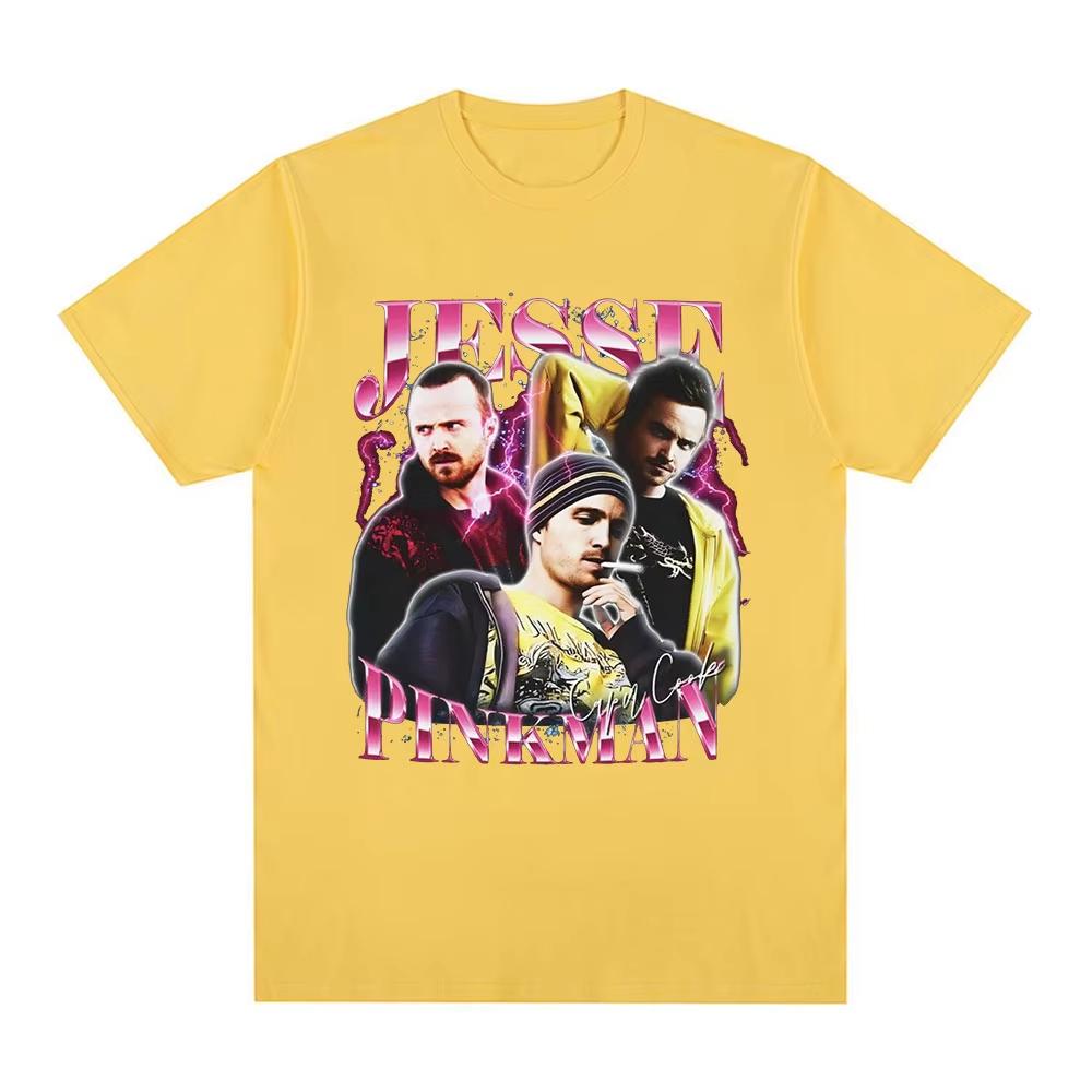 Jesse PinkUnisex Heisenberg Graphic Unisexs 100Cotton shirt TV drama Breaking Bad Graphic Tshirts Harajuku Women Short Sleeve Tshirt
