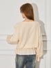 Women's French Apricot Ruffle V-Neck Lantern Sleeve Top