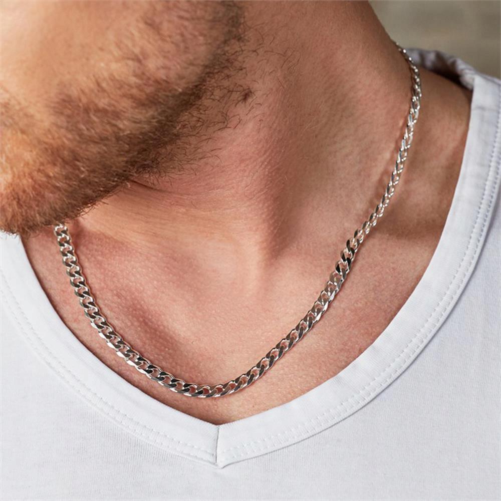 Silver Chain Men' Chain SILVER 925 5mm ITALIAN Armor + FREE