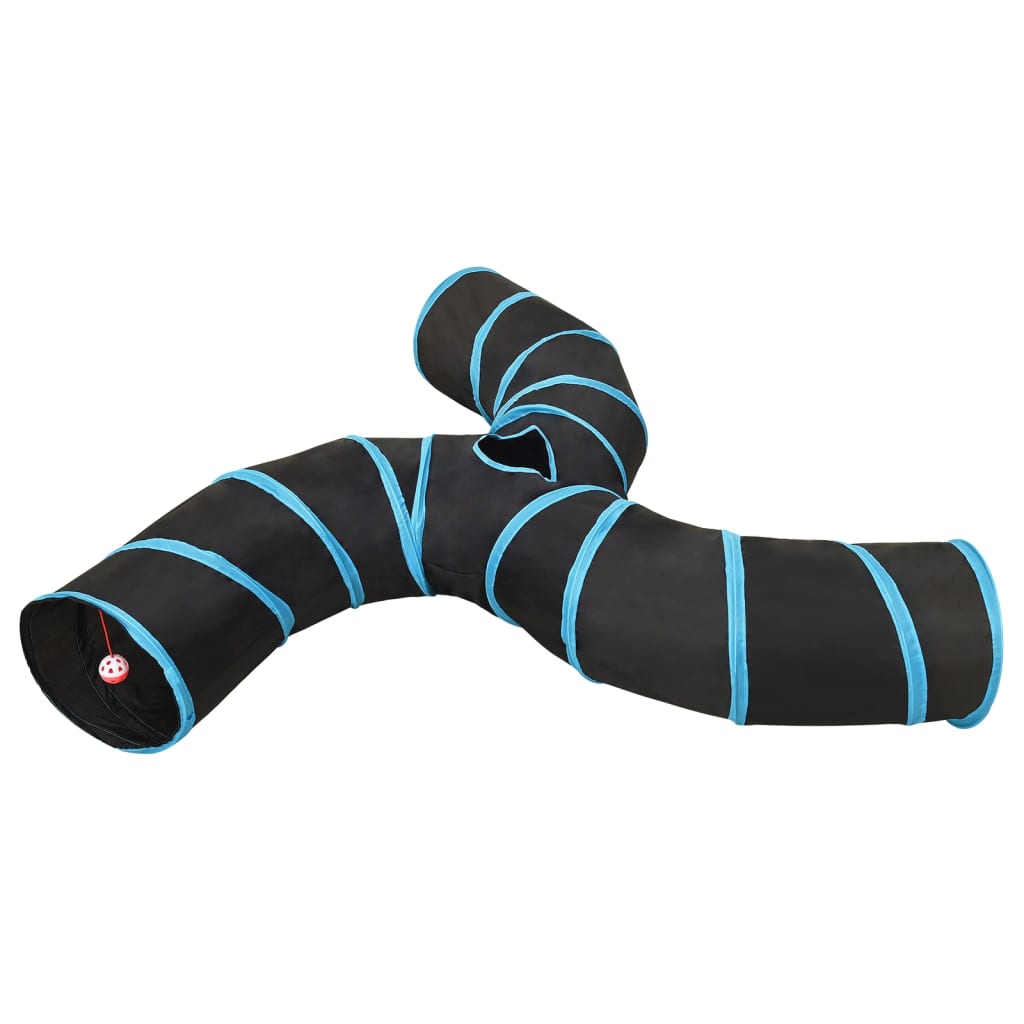 3 Way Cat Tunnel in Black and Blue 25 cm Polyester