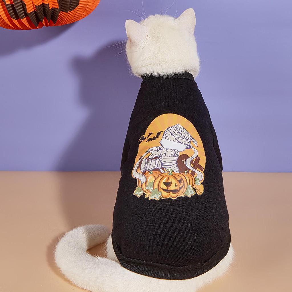 Свитер с тыквой на Хэллоуин для домашних животных - забавный костюм для собак и кошек
