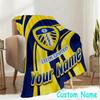 Custom Name Leeds United Throw Blanket - Perfect for Couch, Bed, Office, and outdoor Travel - Ideal Gift for Christmas & Holidays