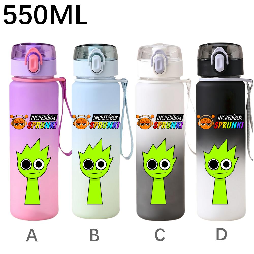 High Quality 550ml Game Sprunki Gradient Sports Water Bottle Cartoon Leak-proof Portable Drinking Bottles Outdoors Sports Fitness Water Cup
