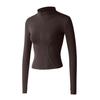 Women Sports Top Stand Collar Zipper Closure Cardigan Sweat Absorption Soft Breathable Thin Elastic Slim Fit Long Sleeve Quick Dry Lady Jogging