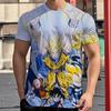 2025 Новая Мода Футболка 3D Dragon Ball Летняя С Коротким Рукавом Круглый Вырез Гоку Вегета Мужская Повседневная Футболка Мальчиков