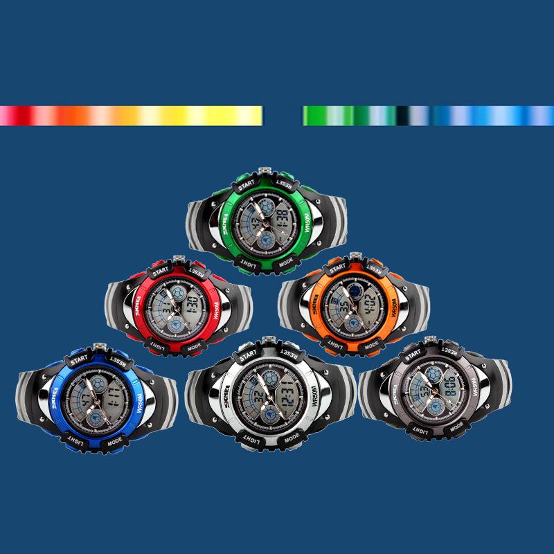 Moment Beauty Trend Горячая Распродажа Детские Электронные Часы, Водонепроницаемые Модные Спортивные Часы Double Time для Студентов