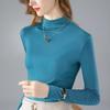 Semi-turtleneck Bottoming Shirt Women's New Women's Clothing Modal Long-sleeved T-shirt Warm Inside with Fleece Thickened Top