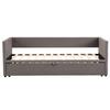 Upholstered Bed Extendable Sofa Bed 90/180x200cm with Slatted Frame, Multifunctional Bed Made of Skin-Friendly Velvet Fabric