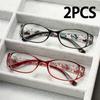 2Pcs Ultra-Light And Elegant Rectangular Reading Glasses For Both Men And Women Teachers Casual Readers And Reading Glasses