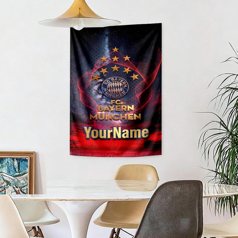 Fc Bayern Mnchen Custom Your Name Wall Decor Tapestry Art For Pet Memorial Birthdaywedding Party Backdrop Family Gift