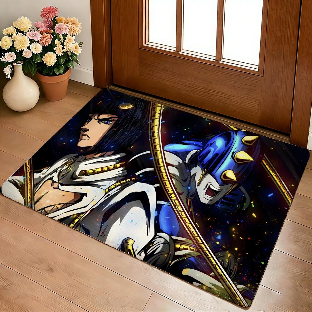 Коврик для пола в стиле аниме JoJo's Bizarre Adventure, уютный, из фланели, мягкий, толстый, нескользящий, для гостиной, спальни, кухни, декоративные коврики