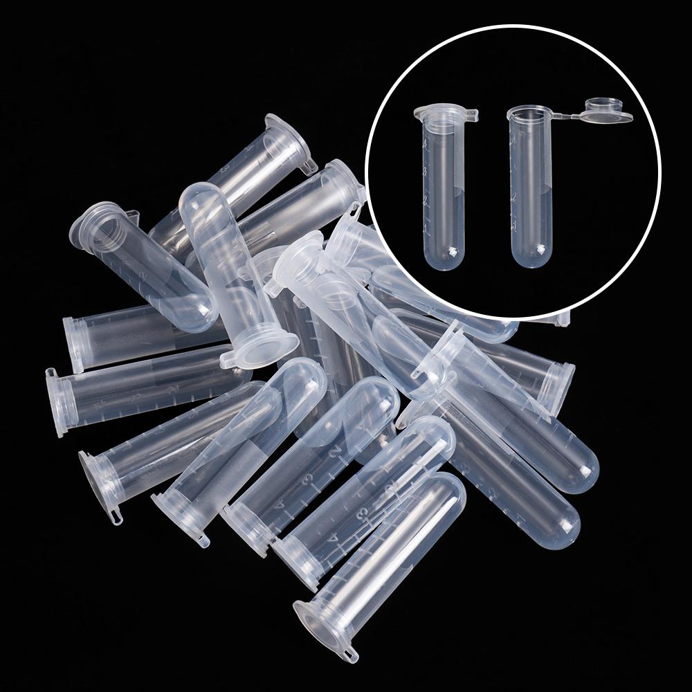 20PCS 5ml With Cover Lab Sample Round Bottle Plastic Centrifuge Tube Small Vial