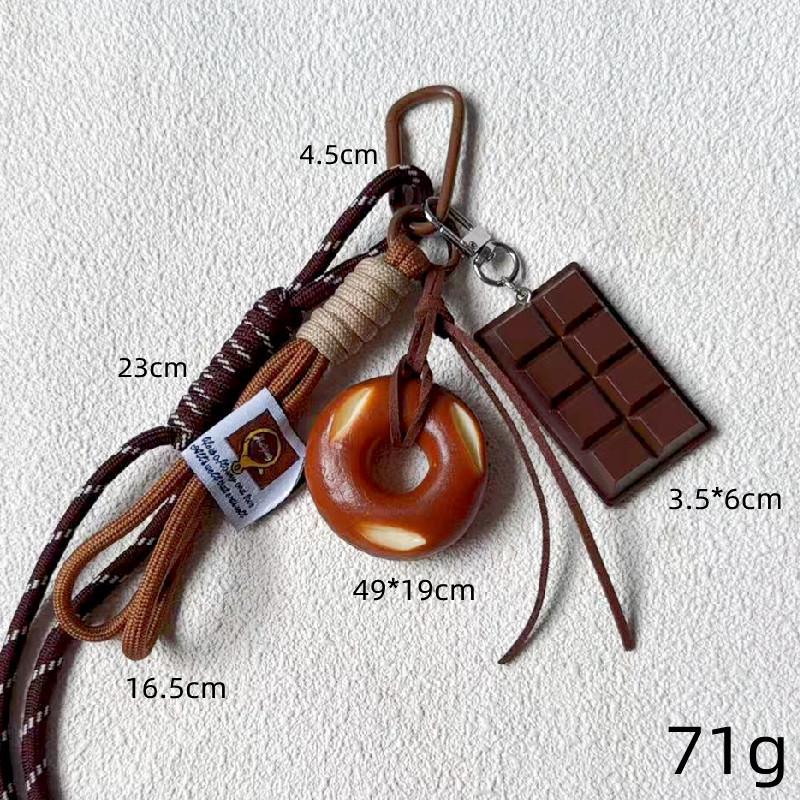 INS-Style Miu Series Alkaline Water Bread Bag - Cute Chocolate Pendant Jewelry Keychain