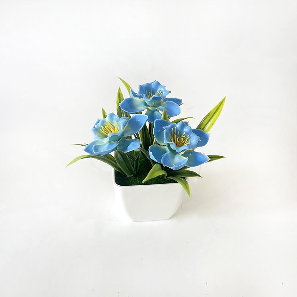 Multicolor Simulation Flowerpotted With Flowerpot Faux Potted Flowers Home Decoration