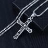 Necklace Silver Chain Steel Cross Skull 363