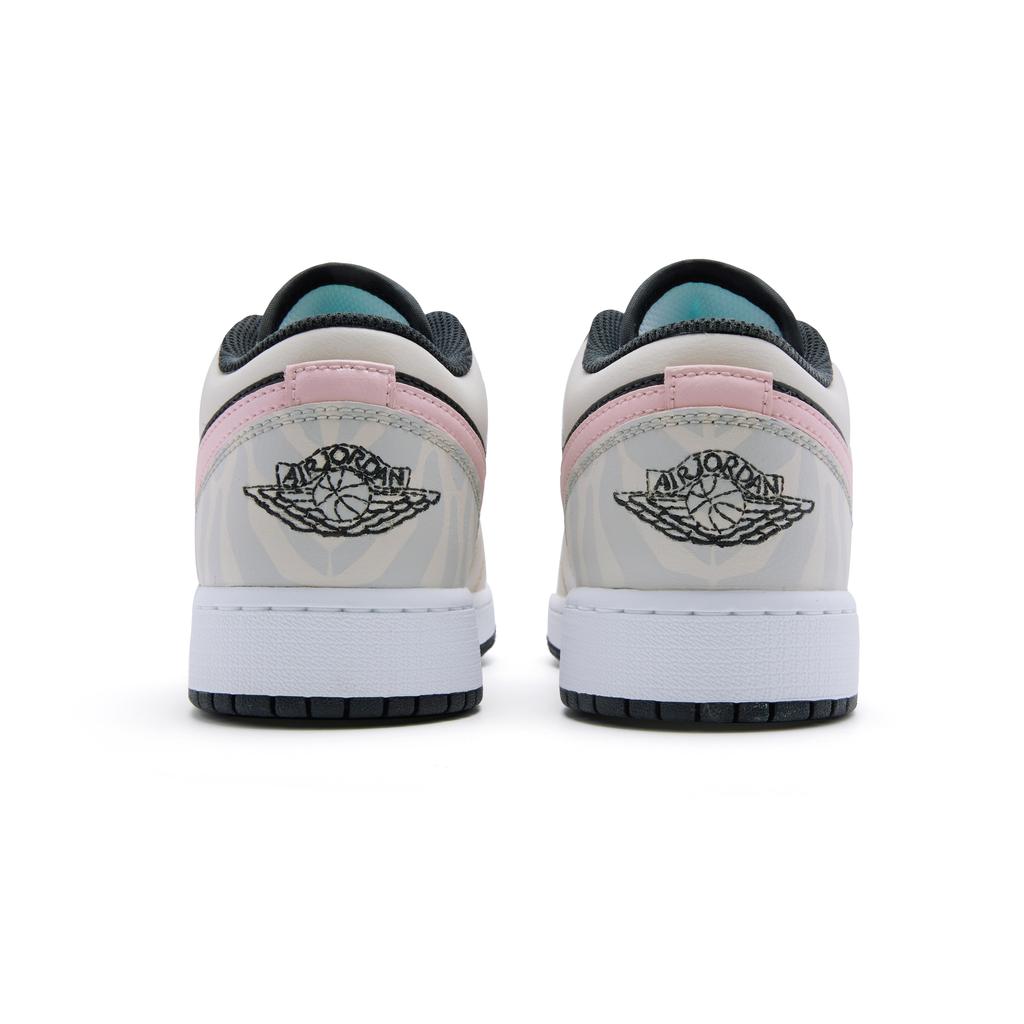 Jordan Air Jordan 1 Амортизация, Износостойкие Низкие Винтажные Баскетбольные Кроссовки Мужские Черные Розовые Желтые 553558-132(Команда44-)