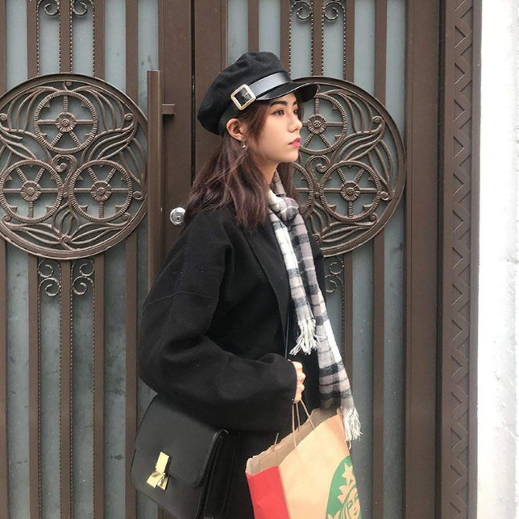 Кепка газетчика WHITE FANG Cold CA061, Осень/Зима, Защита, Кожа, Ремень, Шляпа, Кепка, Стильная, Женская, (черный)