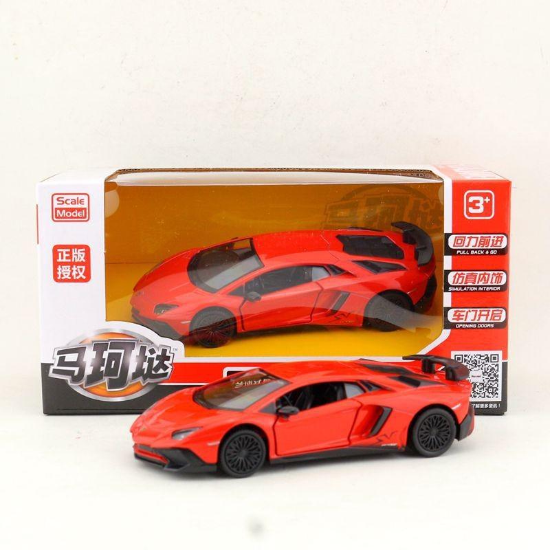 Модель автомобиля Lamborghini Aventador из сплава 1:36 С контролем инерции Для коллекционеров