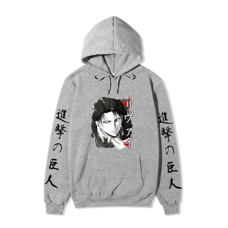 Аниме Атака Титанов АОТ Мерч Аккерман Леви Разведкорпус Принтованные Толстовки Осень Зима Свитшоты Пуловеры