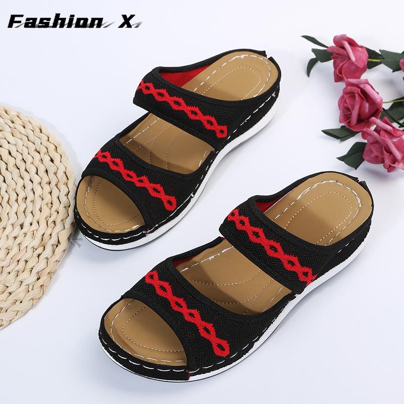 Women Sandals Breathable Mesh Summer Shoes For Women Low Heels Sandalias Beach Slippers Sandals