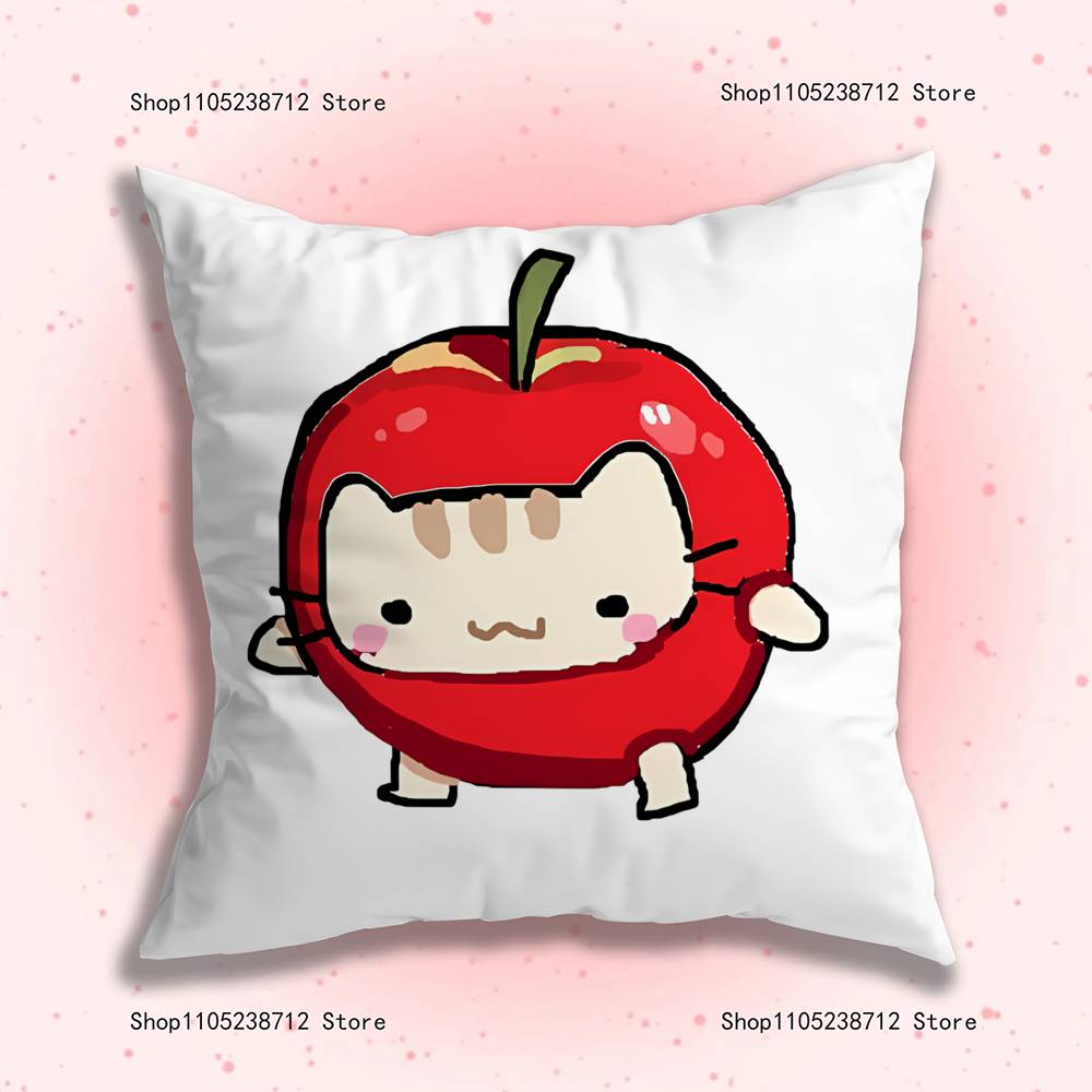 Adorable Cute Cartoon Cat Pillow Case Plush Fabric Soft Pillowcase Double Sided Print Sofa Cushion Cover Throw