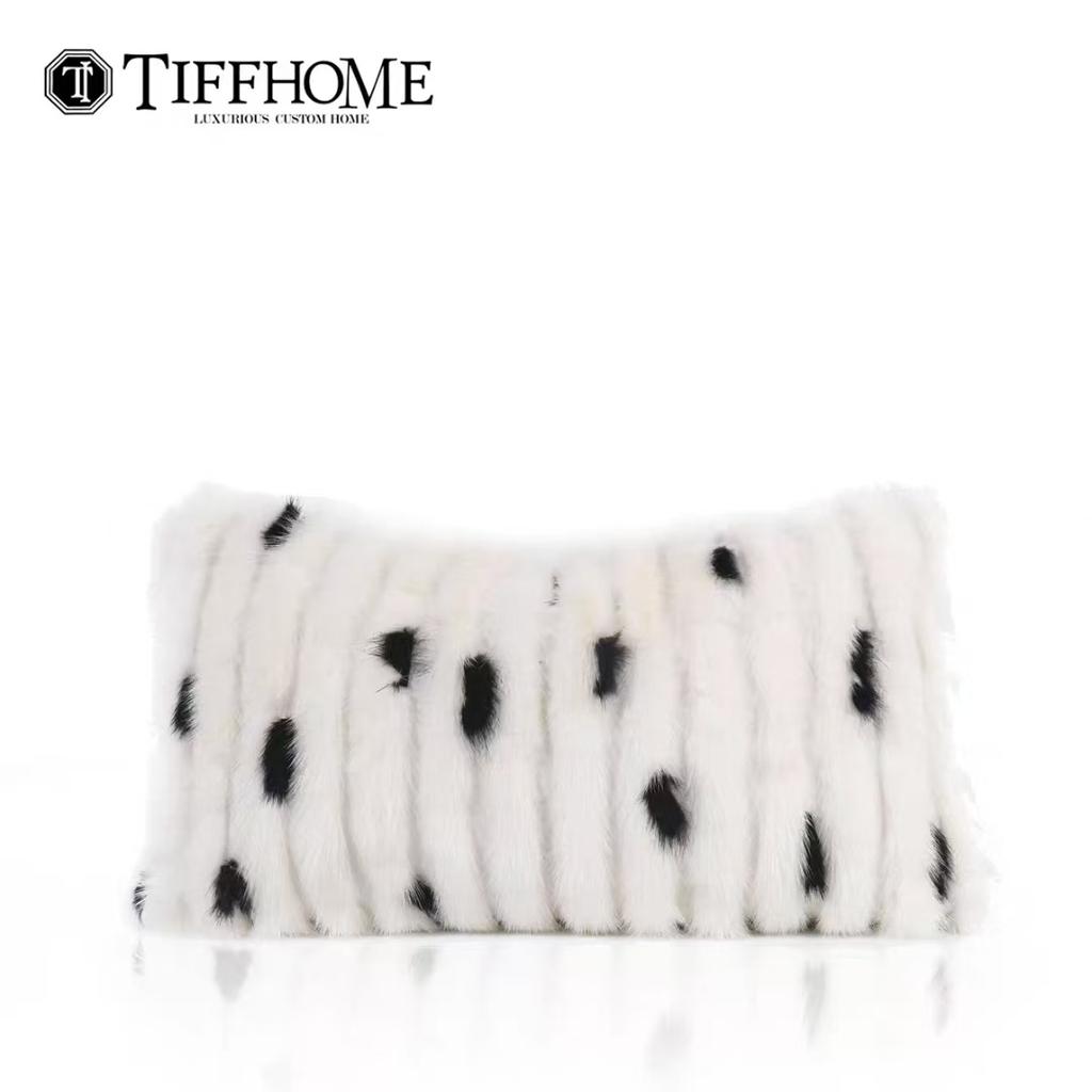 TIFFHOME Luxury Fluffy Soft Plush Throw Pillow Cases Organic Oblong Cushion Covers Home Decorative Fur Throw Pillow Covers