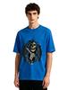 Mens Grim Reaper Skull With Knife Graphic Tshirt Retro Streetwear Print Casual Short Sleeve Red Cotton Tee