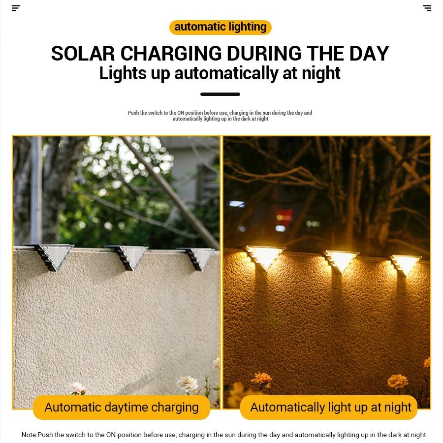 1/2/4PCS Solar Deck Lights Outdoor Step Fence Lights Waterproof Solar Lamp for Railing Stairs Pathway Garden Light Decoration