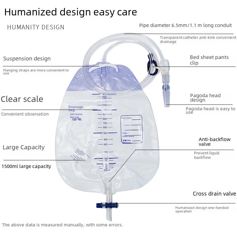 Универсальный антирефлюксный мочеприемник для мужчин, женщин и пожилых людей - одноразовый медицинский мочеприемник