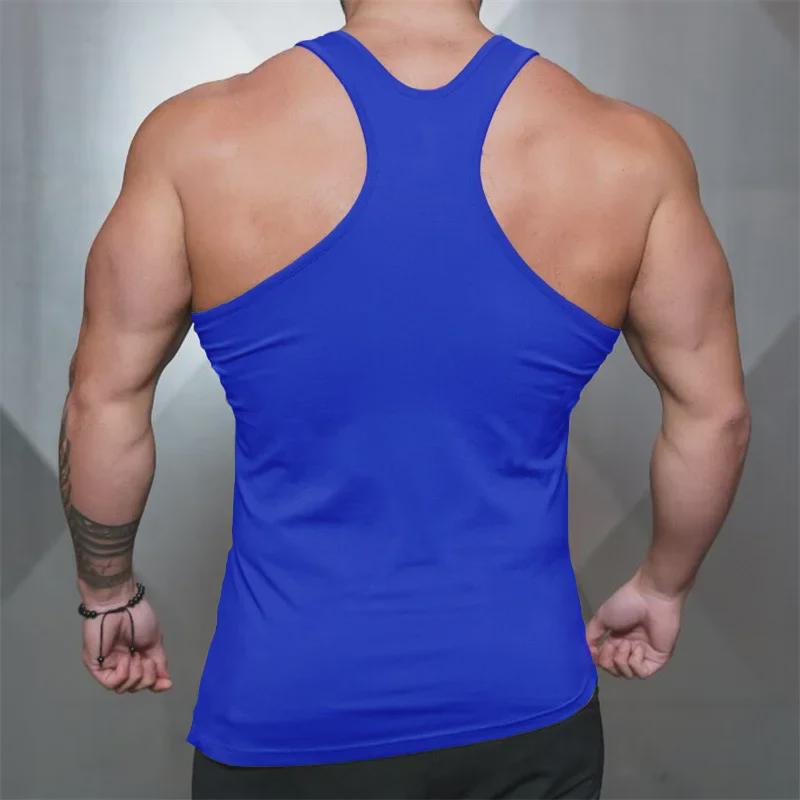 Men's Muscle Bodybuilding Fitness Vest - Round Neck, Irregular Hem, Pure Cotton