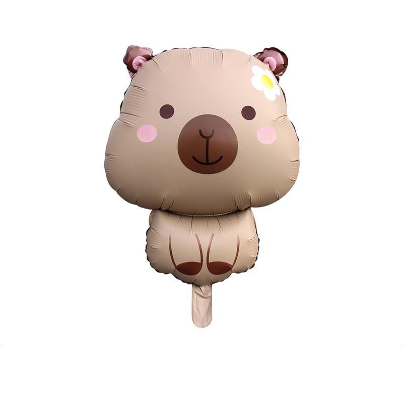 1PC Cartoon Capybara Shape Aluminium Film Balloon Kids Children Birthday Balloon Toy Boys and Girls Party Decoration Supplies