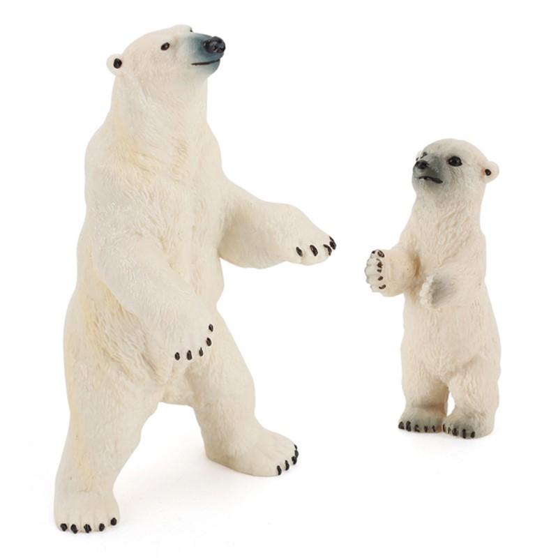 Simulation Bear Figurines Model Kids Toys Gift Wild Animals Action Figure Cute Decorations Models White Bear Figures Collection