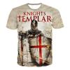 Knight Templar Men's T-shirt 3D Printing T-shirt Knight Templar Fashion Casual T-shirt Hip Hop Harajuku Streetwear Tops