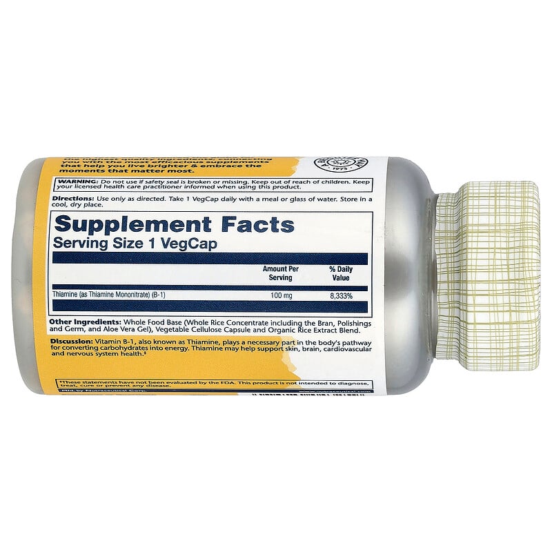 Vitamin B-1, 100 mg, 100 VegCaps