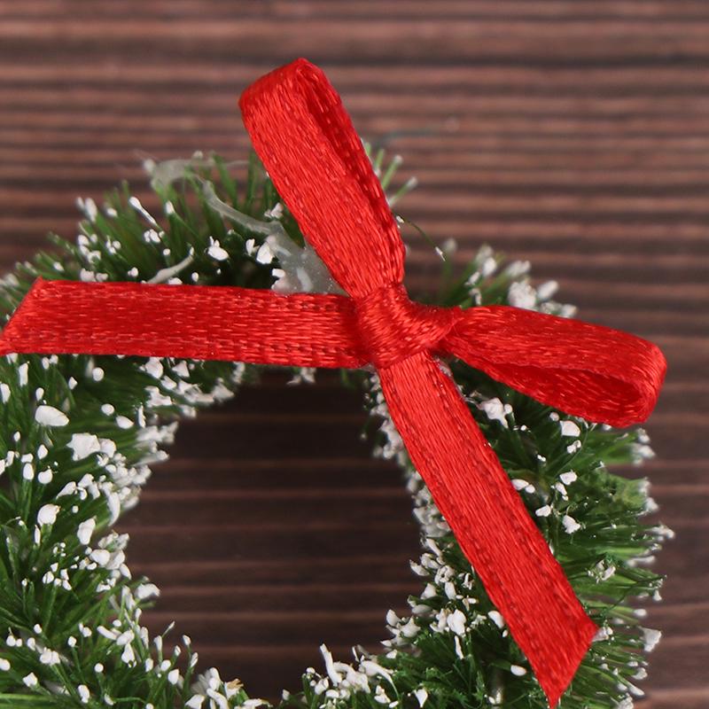 10Pcs Mini Christmas Wreaths Miniature Garden Home Decoration Dollhouse Decor