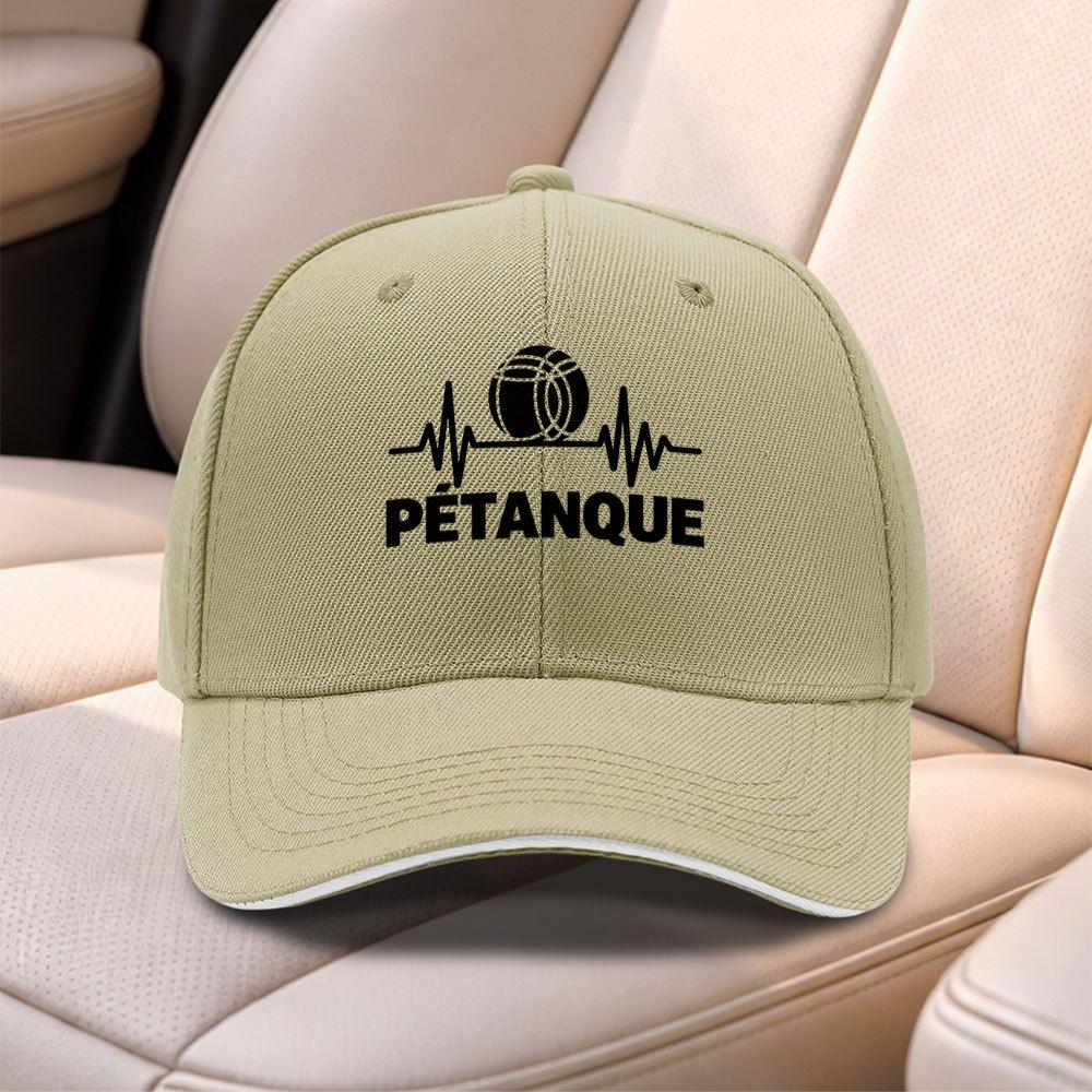 French Boules Heartbeat Baseball Cap Adjustable Duckbill Hat For Men Women Travel Sports Fishing Gift