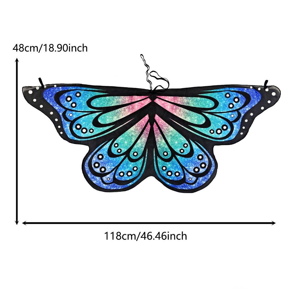 Colorful Butterfly Wings Costume Fancy Dress Cosplay Costume Fairy Shawl DIY Decorations Cape Butterfly Party Accessories