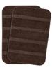 Home Microfiber Soft Anti Slip Door Mat|Bath Mat Set of 2(Brown, 35X50 Cm)