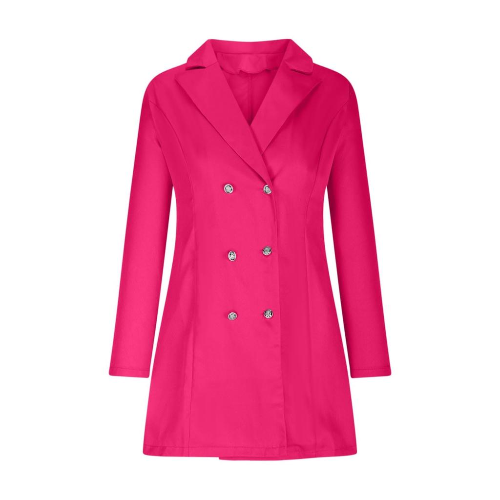 Women's Autumn And Winter Long Sleeve Solid Color Double-breasted Thin Small Suit Jacket