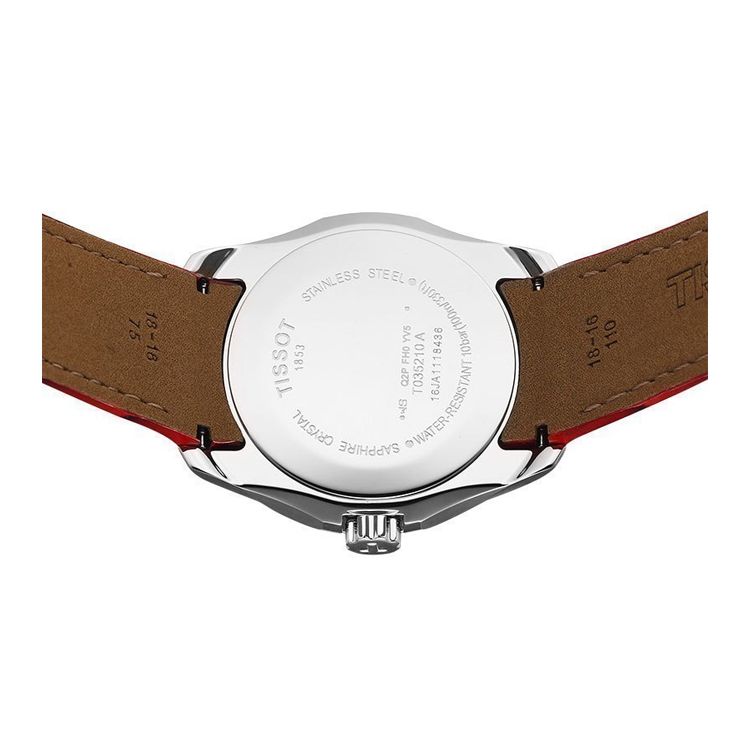 Tissot Часы Kutu Series с кварцевым механизмом, минималистичные, ретро, 32 мм, белый циферблат, корпус из нержавеющей стали, ремешок из натуральной кожи, женские часы T035.210.16.011.01