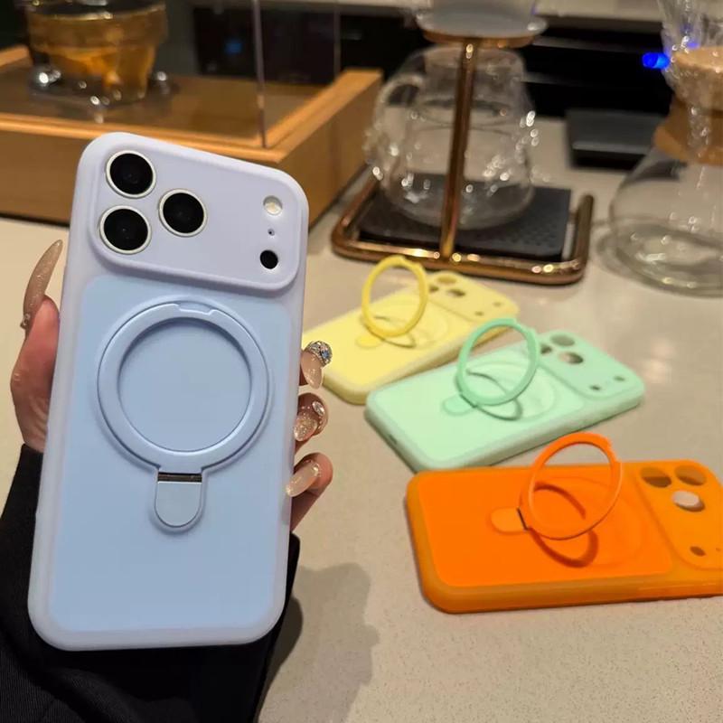 Силиконовый магнитный чехол-подставка Dopamine для iPhone 17 Pro – Защитный чехол «Мороженое AI»