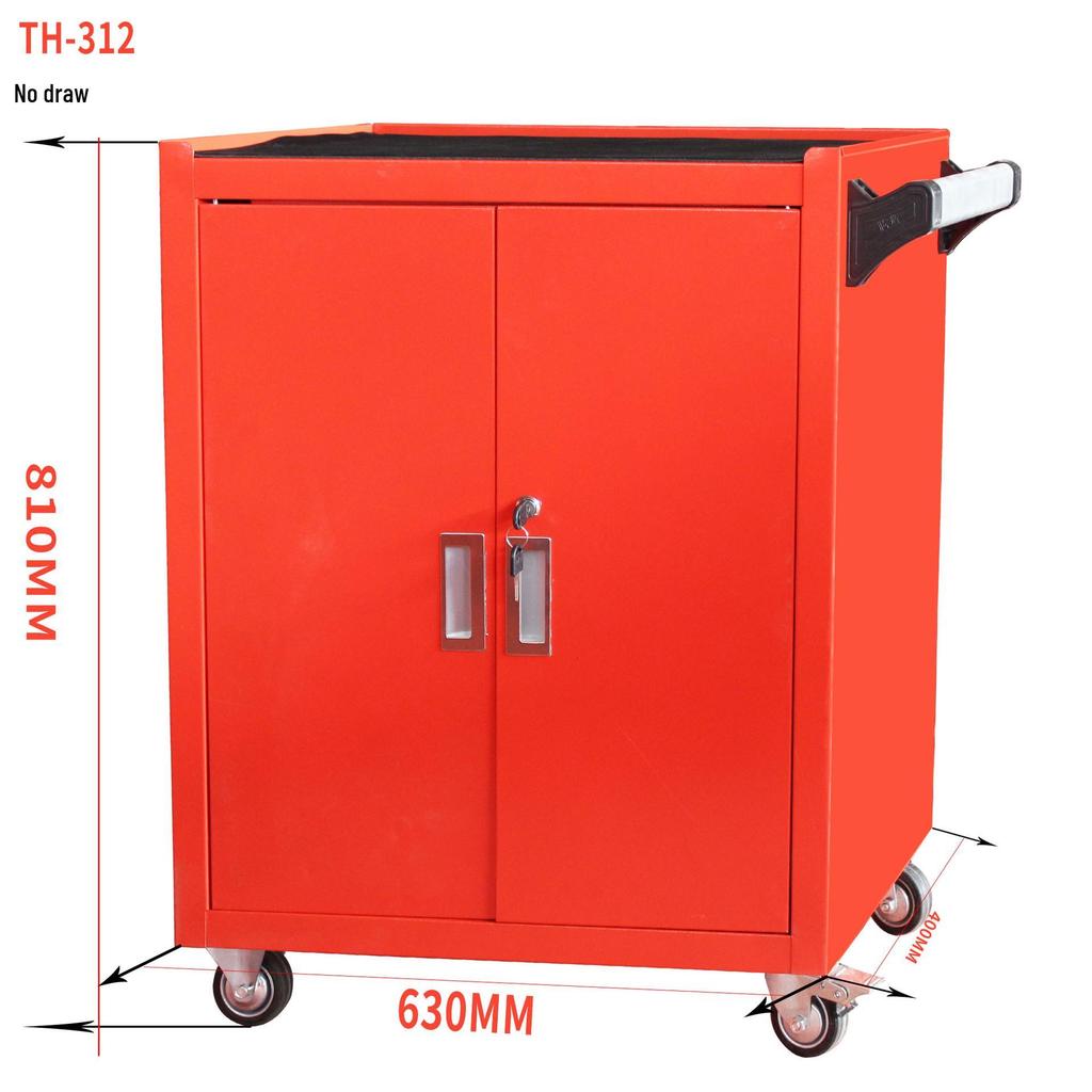 Heavy-Duty Workshop Tool Cabinet with Drawer - Hand-Pushed Cart and Tool Storage