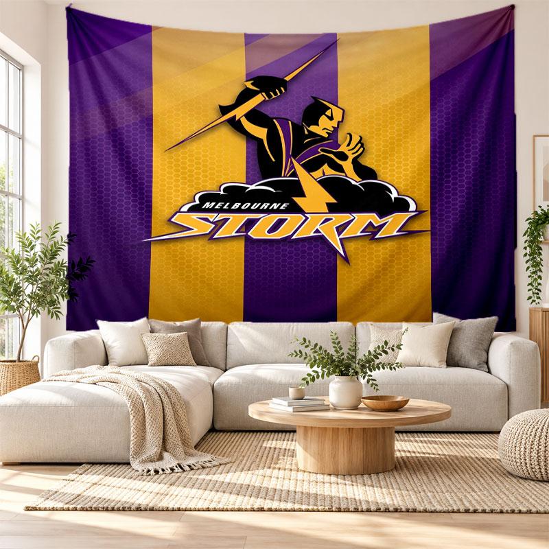 Melbourne Storm Wall Tapestry, Soft Fabric Wall Hanging, Decorative Backdrop For Bedroom Home Wall Art