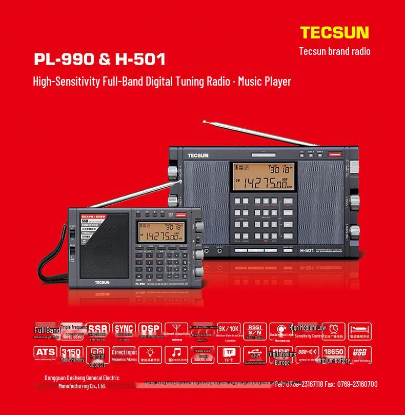 Tecsun PL-990 Portable FM/MW/SW/SSB Radio & Music Player