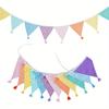 3.2M Vintage Floral Fabric Bunting 12 Pennant Flags Wedding Party Decor Banner Birthday Party