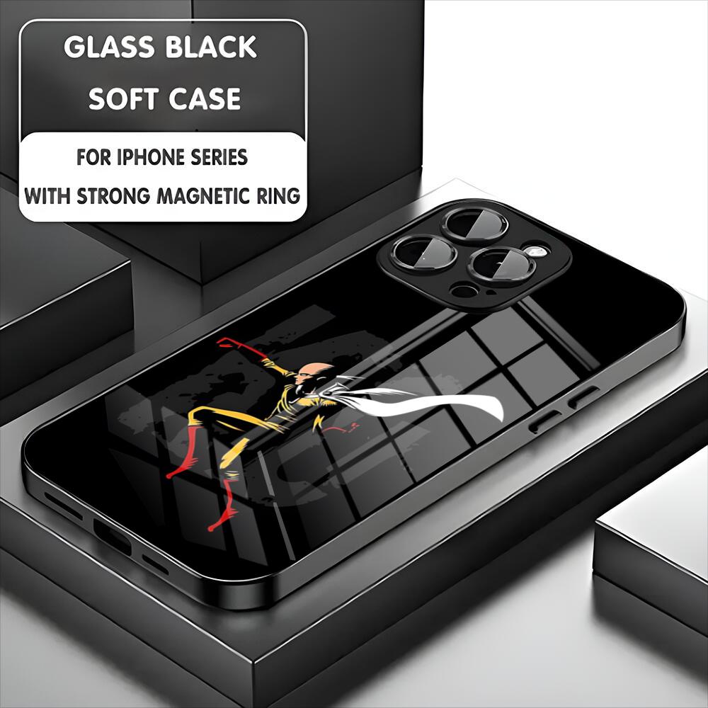 One-Punch Man Phone Case For Iphone 17 16 15 14 13 11 12 Pro Max Mini Plus Magnetic Glass Phone Cover
